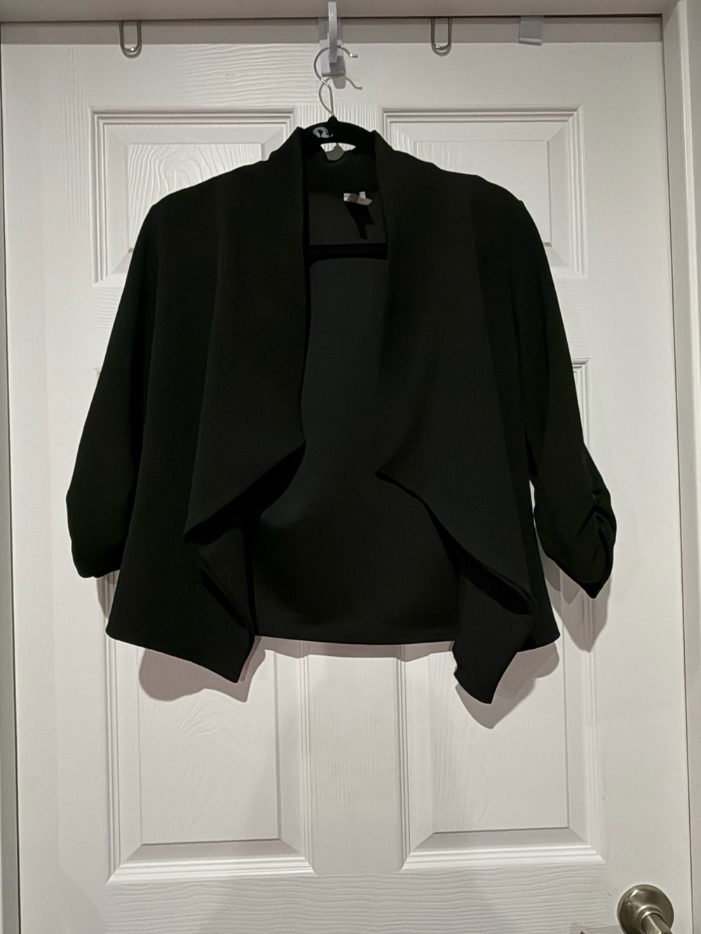 MOA USA Black Draped Open-Front Blazer